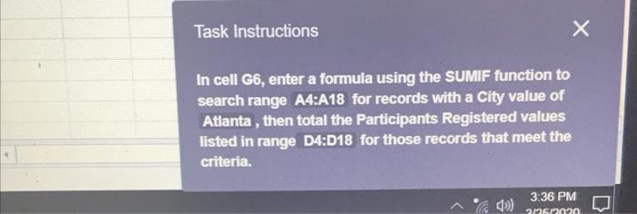 In cell g6 enter a formula